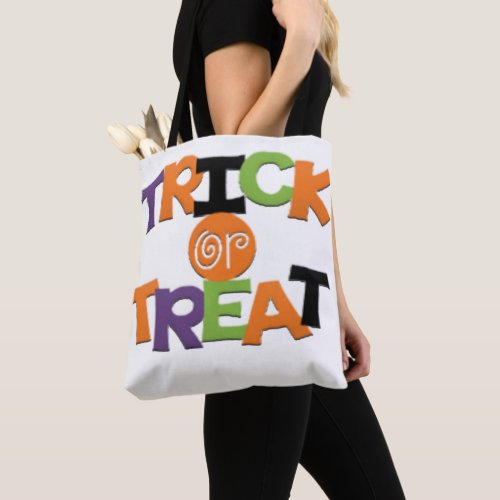 Whimsical Personalized Trick or Treat Design Tote Bag