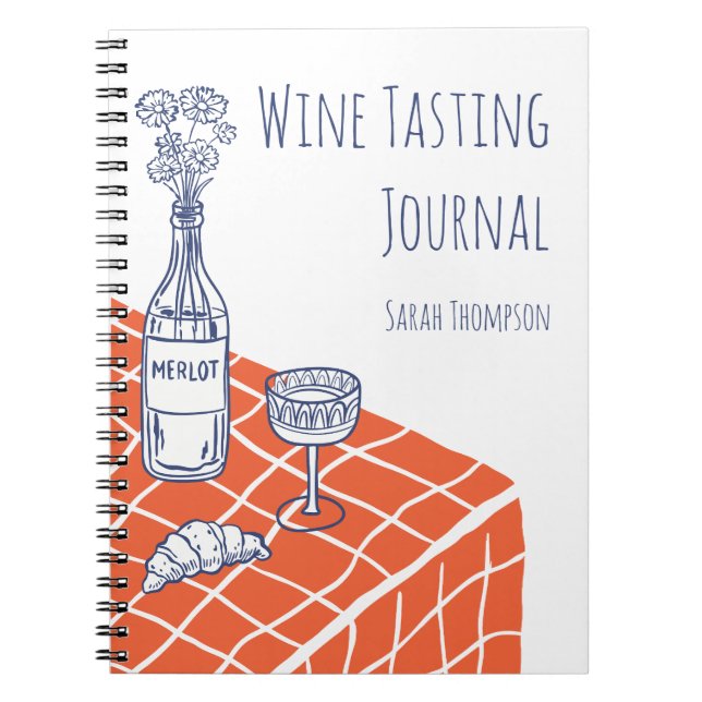 Whimsical Personalized Wine Lover Journal (Front)