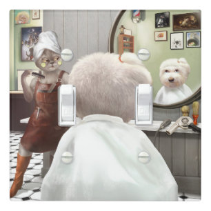 Whimsical Pet Barber Shop Light Switch Cover