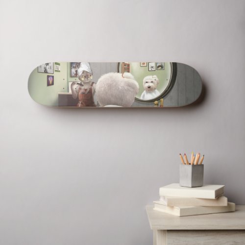 Whimsical Pet Barber Shop Skateboard