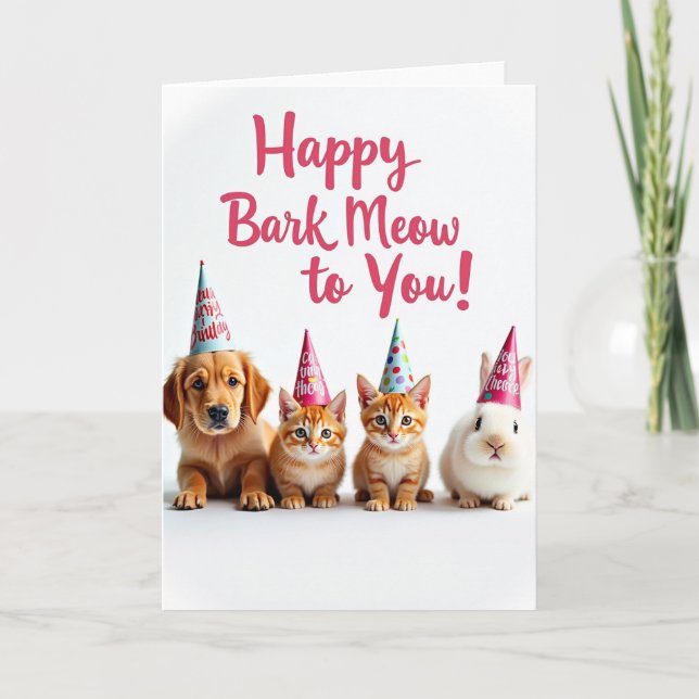Whimsical Pet Birthday Card (Front)