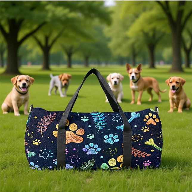 Whimsical Pet Print Travel Organizer Duffle Bag (Creator Uploaded)