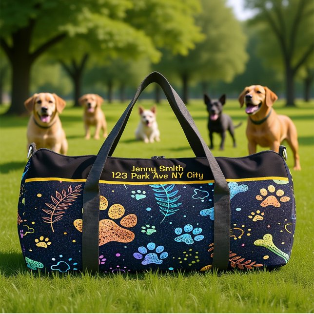 Whimsical Pet Print Travel Organizer Duffle Bag (Creator Uploaded)