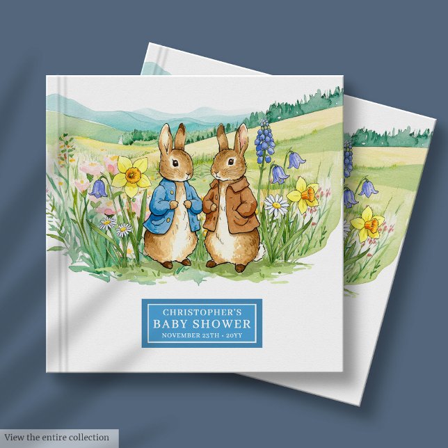 Whimsical Peter Rabbit Baby Shower Guest Book Boy (Whimsical Peter Rabbit Baby Shower Guest Book Boy)