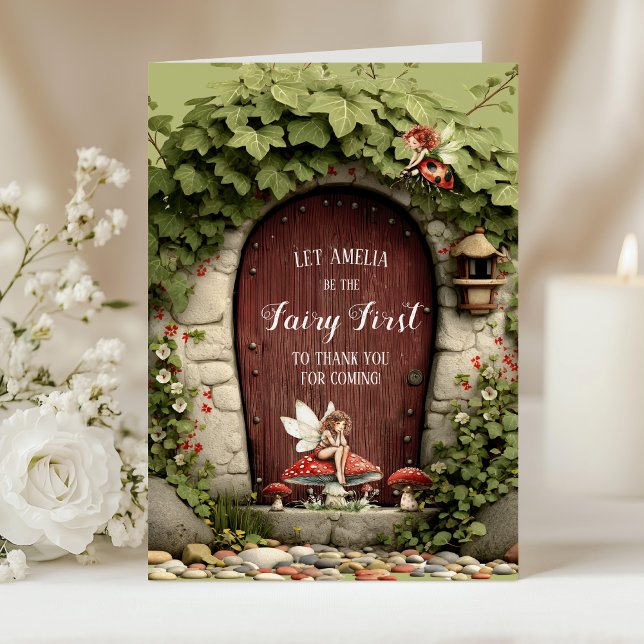 Whimsical Photo Fairy First Birthday Thank You (Whimsical Photo Fairy First Birthday Thank You)