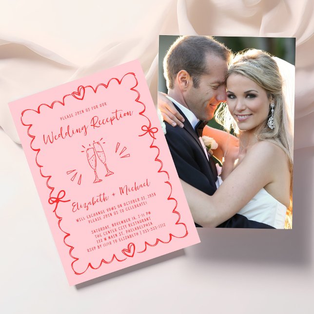 Whimsical Photo Wedding Reception Invitation (Whimsical Photo Wedding Reception Invitation)