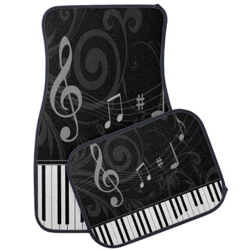 Whimsical Piano and Musical Notes Car Mat