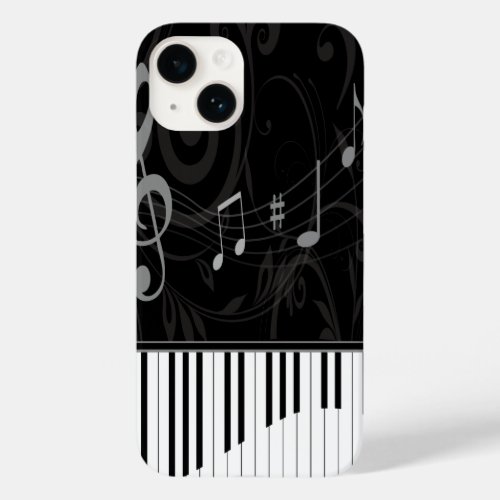 Whimsical Piano and Musical Notes Case_Mate iPhone 14 Case