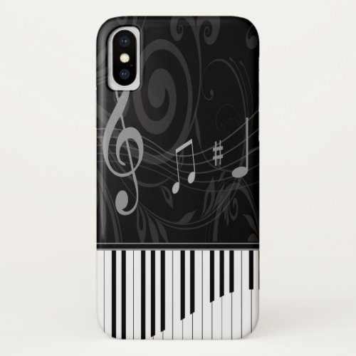 Whimsical Piano and Musical Notes iPhone XS Case