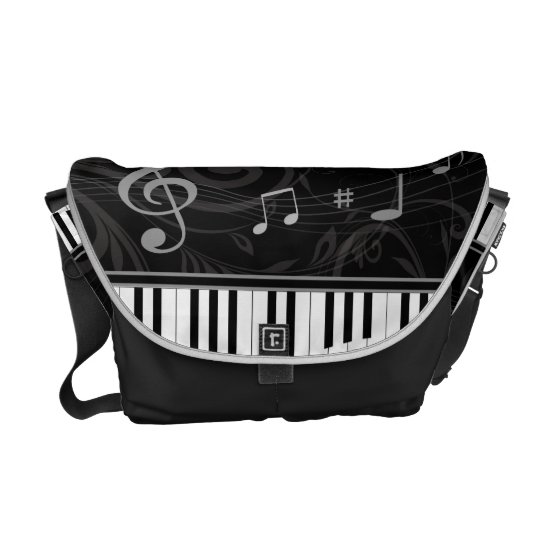 Whimsical Piano and Musical Notes Courier Bag
