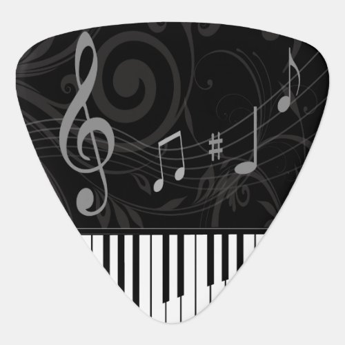Whimsical Piano and Musical Notes Guitar Pick