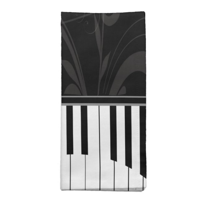 Whimsical Piano and Musical Notes Napkin (Folded)