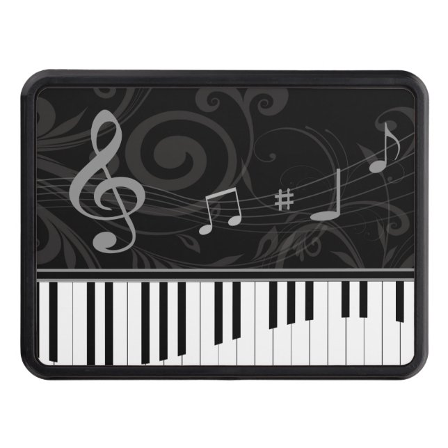 Whimsical Piano and Musical Notes Tow Hitch Cover (Front)