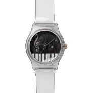 Whimsical Piano And Musical Notes Watch at Zazzle