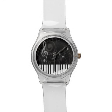 Whimsical Piano And Musical Notes Watch