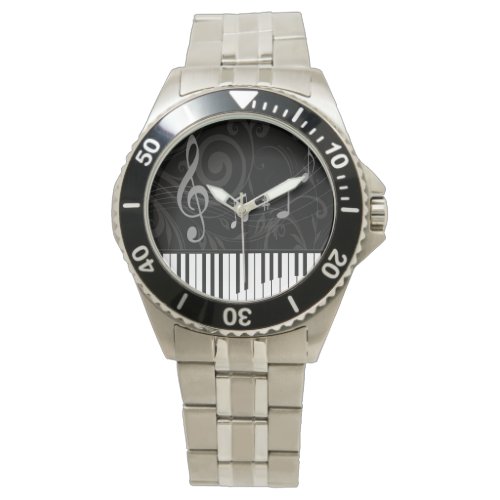 Whimsical Piano and Musical Notes Watch
