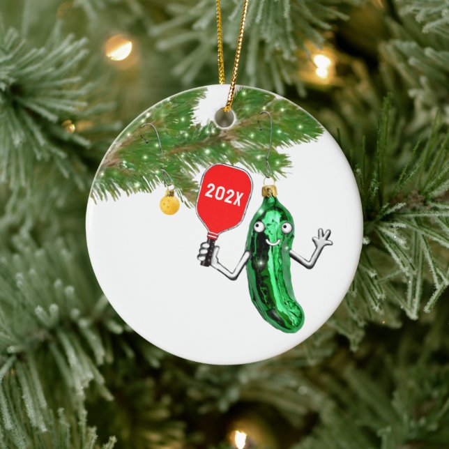 Whimsical Pickleball Collectible Ceramic Ornament (Tree)