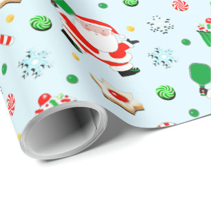 Whimsical Pickleball Holiday Gift Wrapping Paper