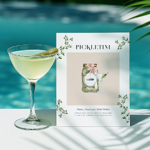 Whimsical Pickletini Martini Cocktail Recipe  Postcard