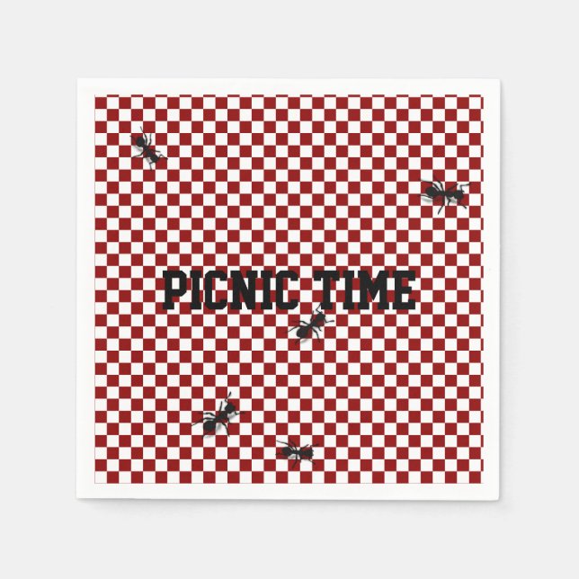 Whimsical Picnic Ants Custom Napkins (Front)