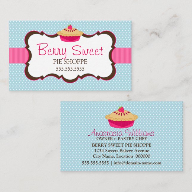 Whimsical Pie Bakery Business Card (Front/Back)