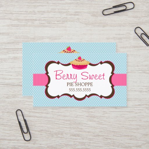 Customizable Whimsical Pie Bakery Business Cards