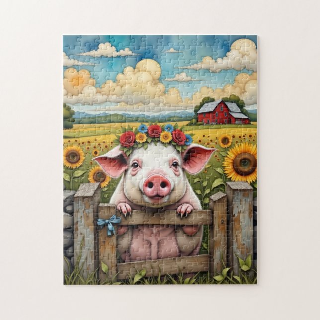 Whimsical Pig Jigsaw Puzzle (Vertical)