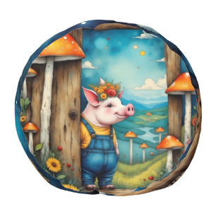 Whimsical Piglet Pouf