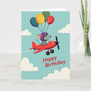 Whimsical Pilot Birthday Card