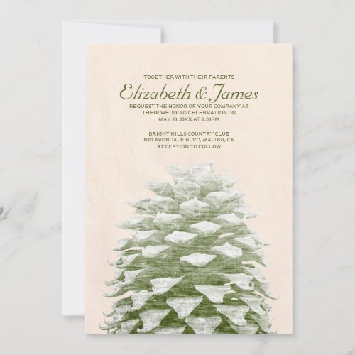 Whimsical Pine Cones Wedding Invitations