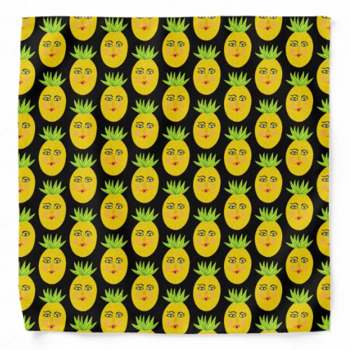 Whimsical Pineapple Pattern Bandana