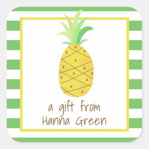 Whimsical Pineapple Personalized Stickers