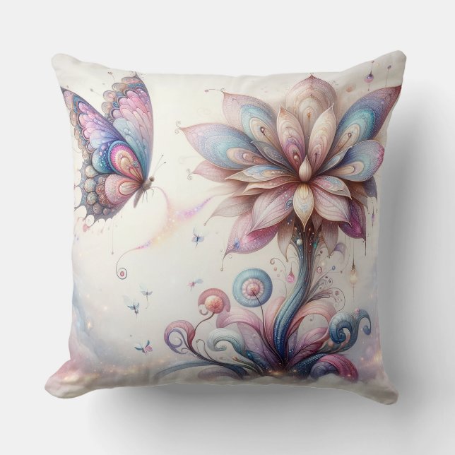 Whimsical Pink and Purple Butterfly Pillows (Front)
