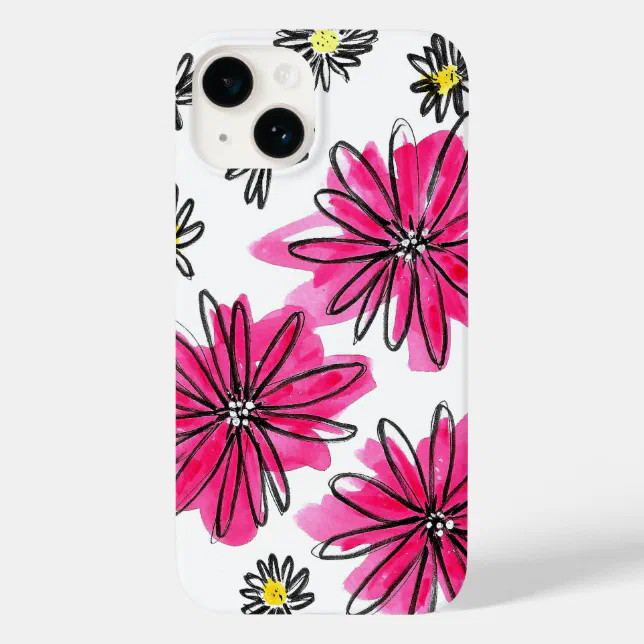 Whimsical Pink and White Flowers Case-Mate iPhone Case | Zazzle Whimsical Pink and White Flowers Case-Mate iPhone Case | Zazzle