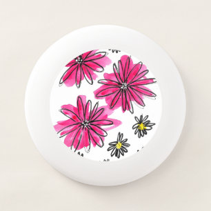 Whimsical Pink and White Flowers Wham-O Frisbee