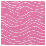 Whimsical Pink and White Wavy Striped Scribbles Fabric