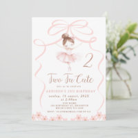 Whimsical Pink Ballerina Two Tu Cute Birthday