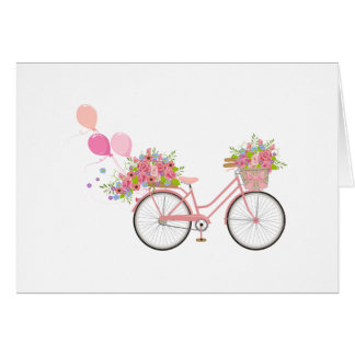Whimsical Pink Bicycle Cards