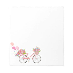 Whimsical Pink Bicycle Notepad