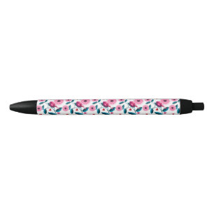Whimsical Pink Bird Floral Botanical Design Throw Pen