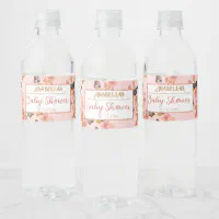 Boho Pink Baby Shower Water Bottle Labels