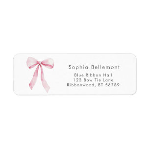 Whimsical Pink Bow Return Address Label