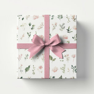 Whimsical Pink Bow & Watercolor Ballerina  Wrapping Paper