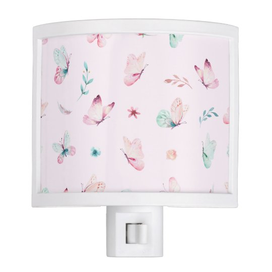 Whimsical Pink Butterflies Night Light