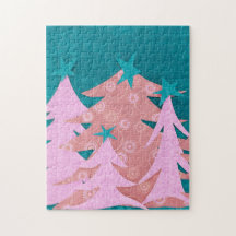 Whimsical Pink Christmas Trees