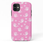 Whimsical Pink Dolphins Love Cartoon iPhone 11 Case Whimsical Pink Dolphins Love Cartoon iPhone 11 Case