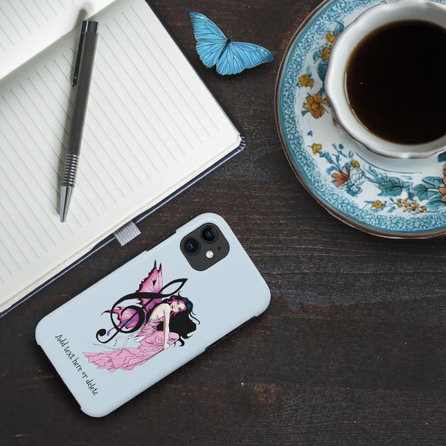 Whimsical Pink Fairy Blue Fantasy Music Note Case-Mate iPhone Case (Creator Uploaded)