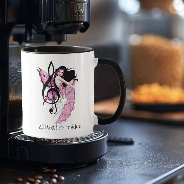 Whimsical Pink Fairy Blue Fantasy Music Note Mug (Creator Uploaded)