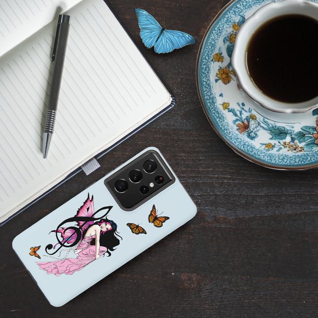 Whimsical Pink Fairy Blue Fantasy Music Note Samsung Galaxy Case (Creator Uploaded)