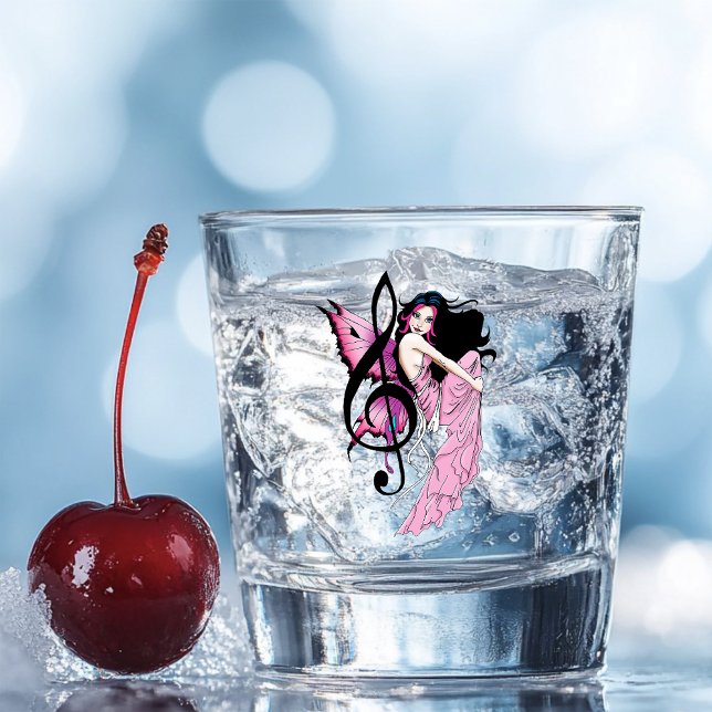 Whimsical Pink Fairy Blue Fantasy Music Note Shot Glass (Creator Uploaded)